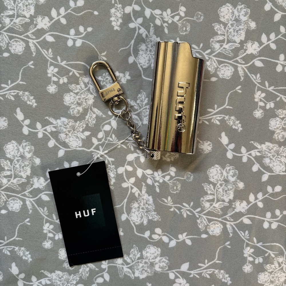 HUF Silver Lighter Holder Keychain Accessory